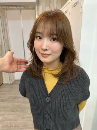 セミロング カラー KEIGO/ ベージュカラーのヘアスタイル