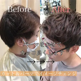 ショート パーマ ヘアアレンジ メンズ メンズパーマ特化/ メッシュ/薫/店長のヘアスタイル