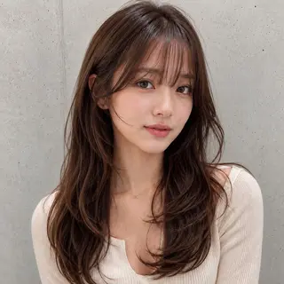 セミロング カラー とうだだいき レイヤー/髪質改善のヘアスタイル
