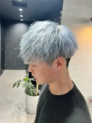 ショート カラー パーマ ヘアアレンジ メンズ 仕上がり満足度No. 1🔥BLUCK🔥のヘアスタイル