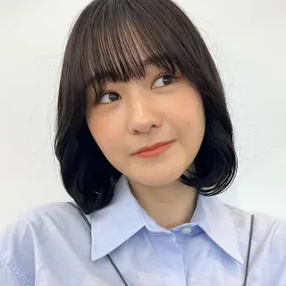 ミディアム カラー 暖色/艶髪/ボブ/ ショート/Ayaのヘアスタイル