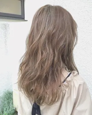 セミロング カラー パーマ ヘアアレンジ 【白髪ぼかし 専門GBG】自由が丘のヘアスタイル