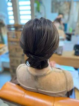 ミディアム ヘアアレンジ 伊藤 栄子のヘアスタイル