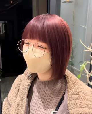 ミディアム カラー 🫧似合わせ前髪/ 小顔カットくろ🫧のヘアスタイル