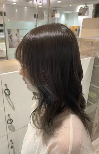 ミディアム カラー 佐藤彩野/艶カラー /透明感カラーのヘアスタイル