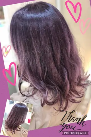 セミロング カラー 永島 桜のヘアスタイル