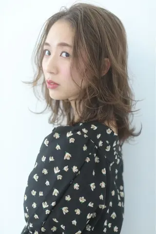 ミディアム カラー パーマ ヘアアレンジ メンズ キッズ ネイル マツエク・マツパ EnBlesS西宮 マンツーマン神道有基のヘアスタイル