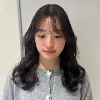 セミロング カラー ヘアアレンジ 顔周り/透明感/銀座 🩵rinoのヘアスタイル