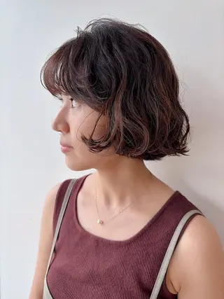 パーマ ボブ/ミディアム 親しみやすさ/さくらのヘアスタイル