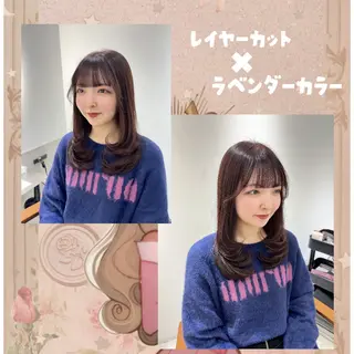 セミロング カラー ヘアアレンジ 🎀トップスタイリ スト湯川響🎀のヘアスタイル