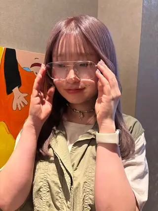 セミロング カラー ブリーチなしカラー/ パーマ/おとは🦖♡のヘアスタイル