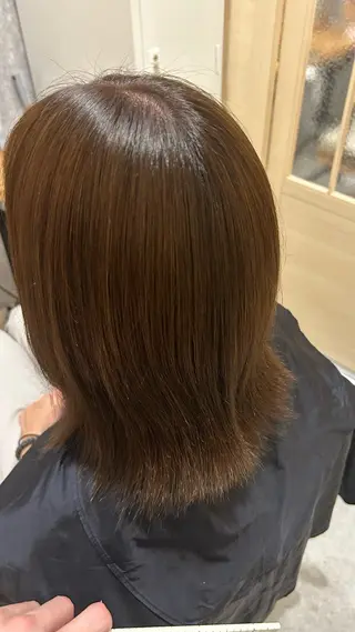 セミロング カラー 似合わせ 顔周りYUUGAのヘアスタイル
