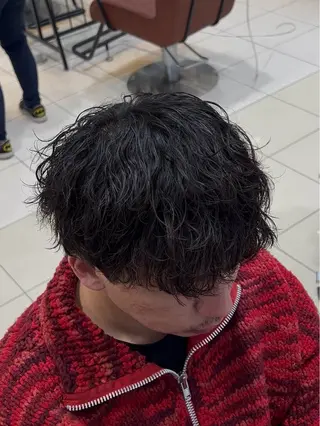 ショート パーマ メンズ メンズ特化/勝田駅/ 佐和駅/鈴木輝瑠/のヘアスタイル