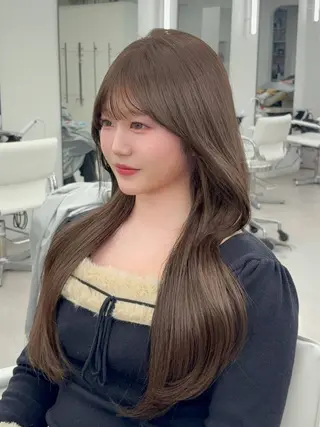 ロング カラー 韓国ヘア/レイヤー/ 顔まわり足立遥奈のヘアスタイル