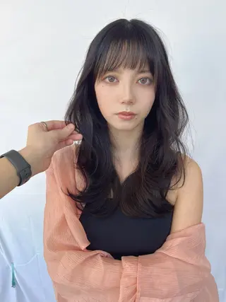 セミロング 恵比寿韓国レイヤー× 艶透明感カラー大場のヘアスタイル