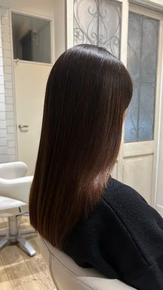 セミロング カラー 似合わせ 顔周りYUUGAのヘアスタイル