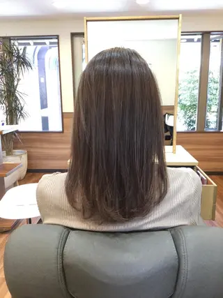 セミロング カラー パーマ Annon プライベートサロンのヘアスタイル