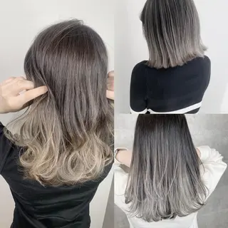 セミロング ＿WHITE鳳店 アンダーバーホワイトのヘアスタイル