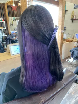 ロング カラー ブリーチ毛対応酸性 ストレート🌈サキのヘアスタイル