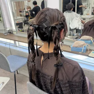 ロング ヘアアレンジ JUNSHIN🦋 ヘアセット／カラーのヘアスタイル