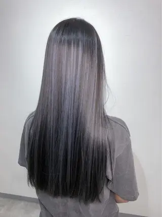 セミロング カラー _WHITE 高槻のヘアスタイル