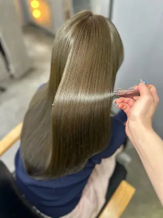 ロング カラー 髪質改善🩵縮毛矯正 代々木/木下のヘアスタイル