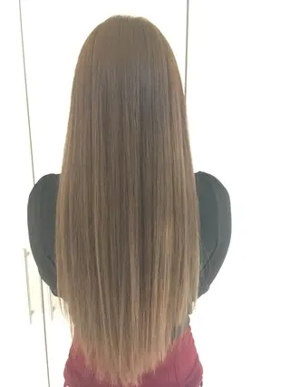 ロング カラー 傷んだ髪をサラサラに 曲がる縮毛矯正◎高岡のヘアスタイル