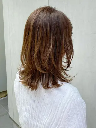 ミディアム カラー ミディアムヘア🌼 さきのヘアスタイル