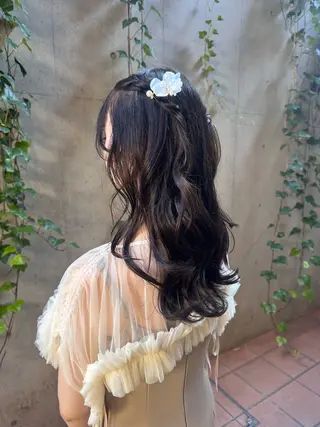 セミロング ヘアアレンジ 🎗️【ヘアセット 美眉】吉川玲🎗️のヘアスタイル
