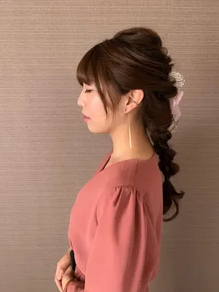 ロング カラー ヘアアレンジ 今雪 聡美のヘアスタイル