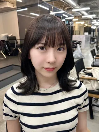 ミディアム モテヘア 韓国ヘアhikariのヘアスタイル