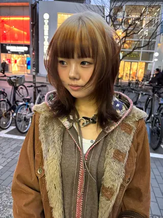 ミディアム ヒラカホ/ ブリーチ/似合わせのヘアスタイル