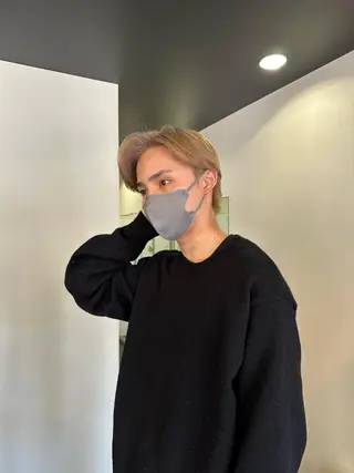 ショート カラー メンズ ブリーチカラー/ベー ジュ/Hono🦖のヘアスタイル