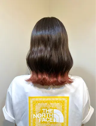 セミロング カラー ブリーチ毛対応酸性 ストレート🌈サキのヘアスタイル