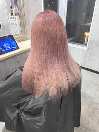 ミディアム サニーサイド大名 ダブルカラー髪質改善のヘアスタイル