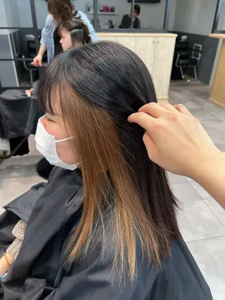 セミロング カラー 🌞レイヤー×カラー 前川那津美🌞のヘアスタイル