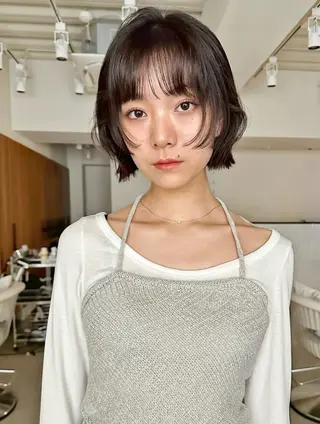 ショート カラー 小顔矯正/レイヤー 透明感カラー✨生真のヘアスタイル