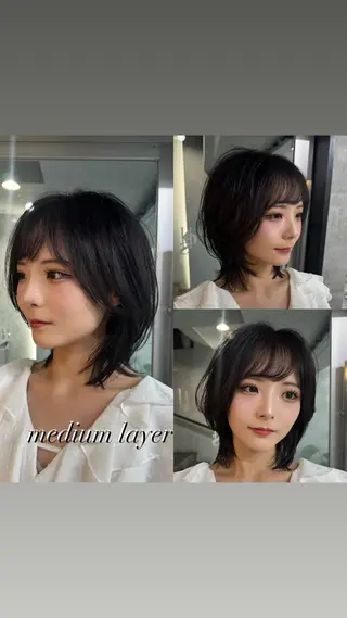 ショート You/透明感カラー レイヤーカット/ボブのヘアスタイル