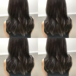 セミロング カラー 小栗 麻衣のヘアスタイル