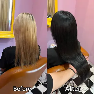 ロング シール＋ちび編み込み エクステ梅田🐨のヘアスタイル