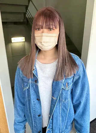 ミディアム カラー パーマ ヘアアレンジ メンズ 髪と音処　マトぺ所属・デザインカラー/ボブ ブリーチカラー/ユリのヘアスタイル