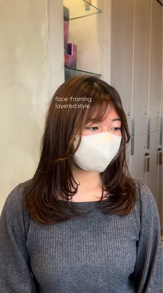 セミロング しずく🤍🧸 / fifthパーマのヘアスタイル