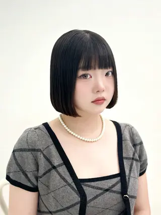 ショート カラー ヘアアレンジ 縮毛矯正🤍 盛れるボブ/ひかりのヘアスタイル