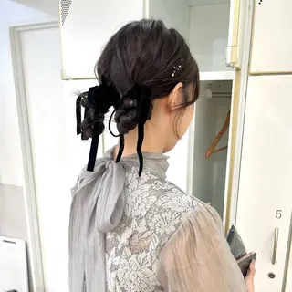 ロング ヘアアレンジ マミ☁️ヘアセット /お呼ばれヘア/銀座のヘアスタイル