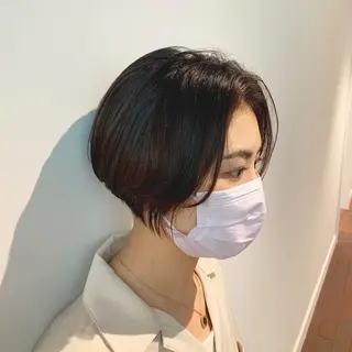 ミディアム カラー ヘアアレンジ 髪と心を整える美容師 透明感カラー/ボブのヘアスタイル
