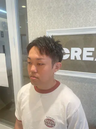 メンズ 本厚木パーマ&ブリー チMEN'Sショートのヘアスタイル