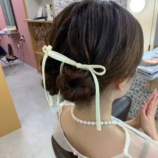 ミディアム ヘアアレンジ 藤江 梨奈のヘアスタイル