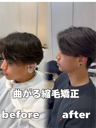 ショート 本厚木パーマ＆ブリー チMEN'Sショートのヘアスタイル