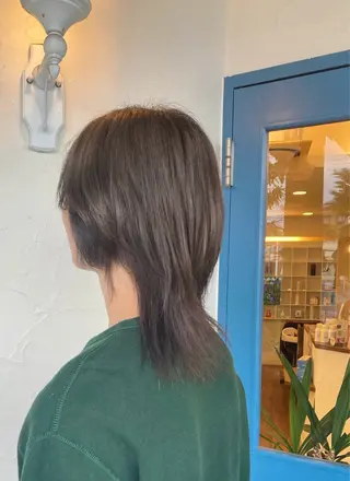 ミディアム カラー メンズ 靏 美咲のヘアスタイル