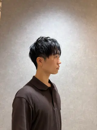 ショート メンズ anju.カット 透明感カラー/パーマのヘアスタイル